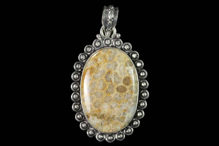 Million Year Old Fossil Coral Pendant - Indonesia #143698